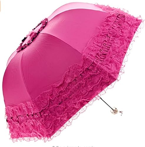 Paraguas de viaje plegable compacto resistente a los rayos UV princesa encaje sombrilla paraguas para mujeres niñas