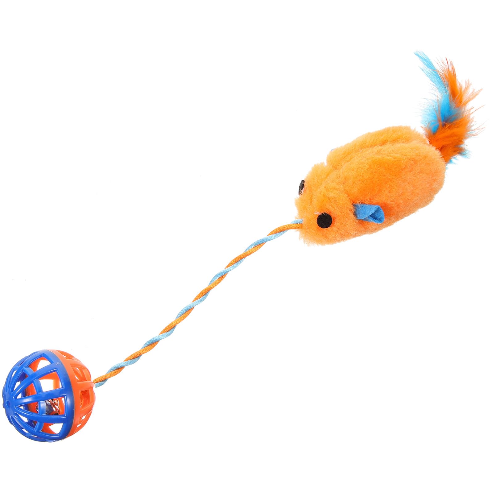 SEWACC Interactif pour Chat Intérieur Résistant avec Clochette et Souris Peluche Stimulateur de Chasse et Griffades pour Chatons