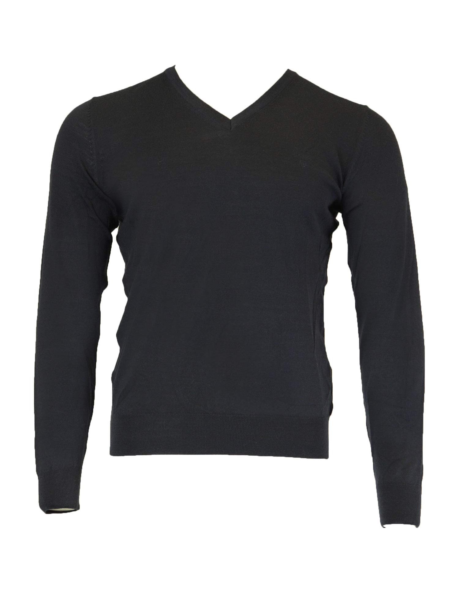 Gant Men's Blue (Marine) Fine Merino Wool V-Neck Jumpers, Medium