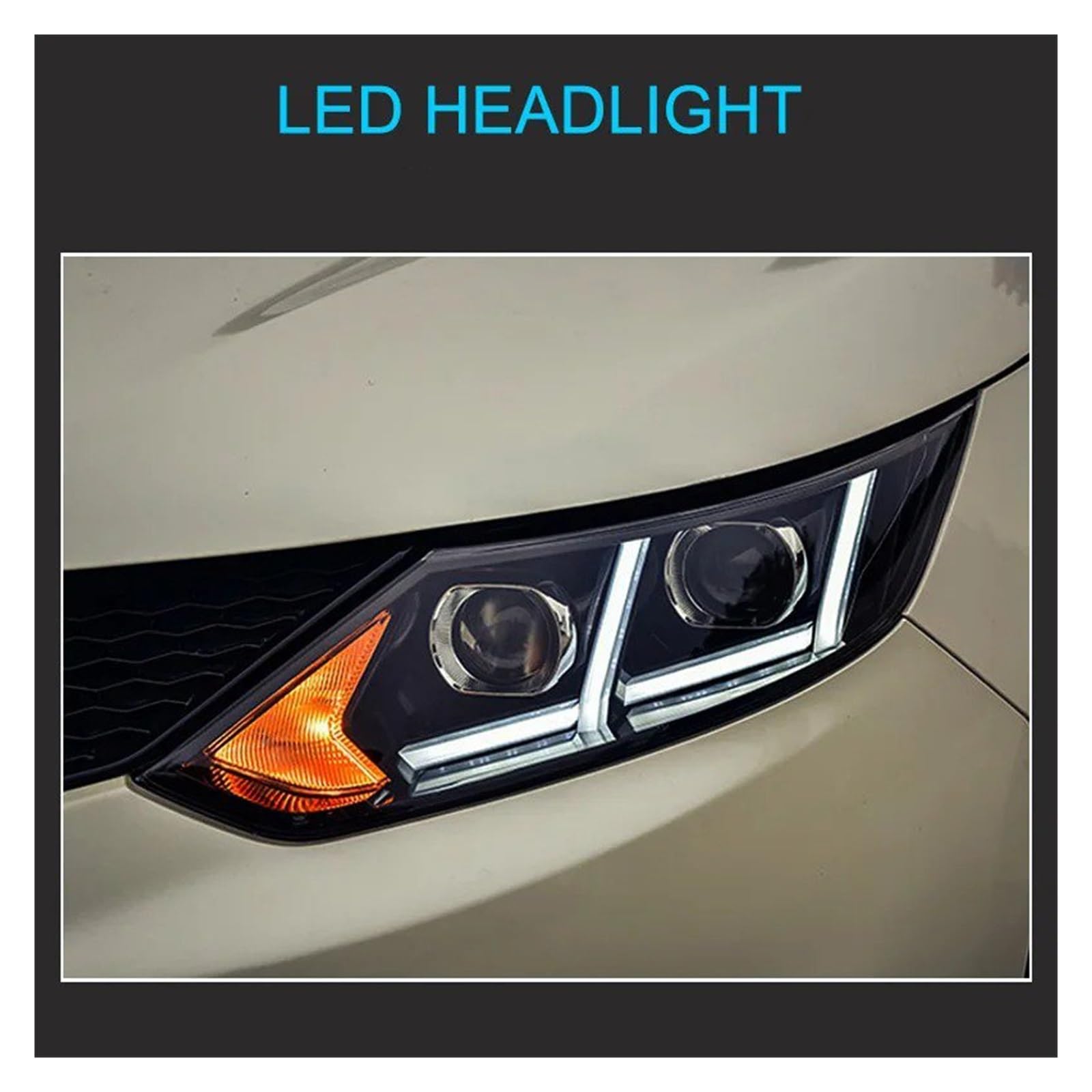 Gruppo Faro Anteriore 1 Coppia Per Fari Anteriori LED Auto Per Qashqai 2016-2017 Con Lenti Proiettore DRL Faro Proiettore Anteriore