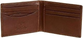 Tony Perotti CUSTOM PERSONALIZED INITIALS ENGRAVING Mens Italian Cow Leather Front Pocket Bifold Credit Card Wallet in Brown