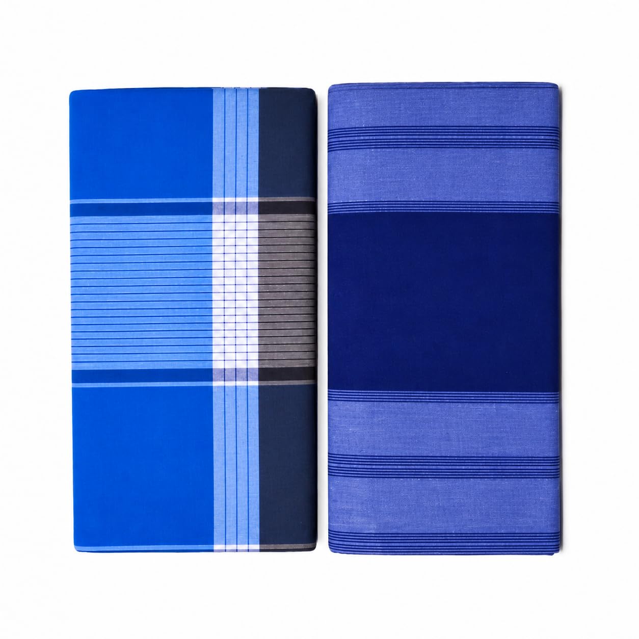 Men’s Cotton Rich Blend Unstitched Lungi | 2.1 Meter Length | Checked & Striped Designs | Soft & Breathable | Free Size | Pack of 1 (Random Design)-image-39