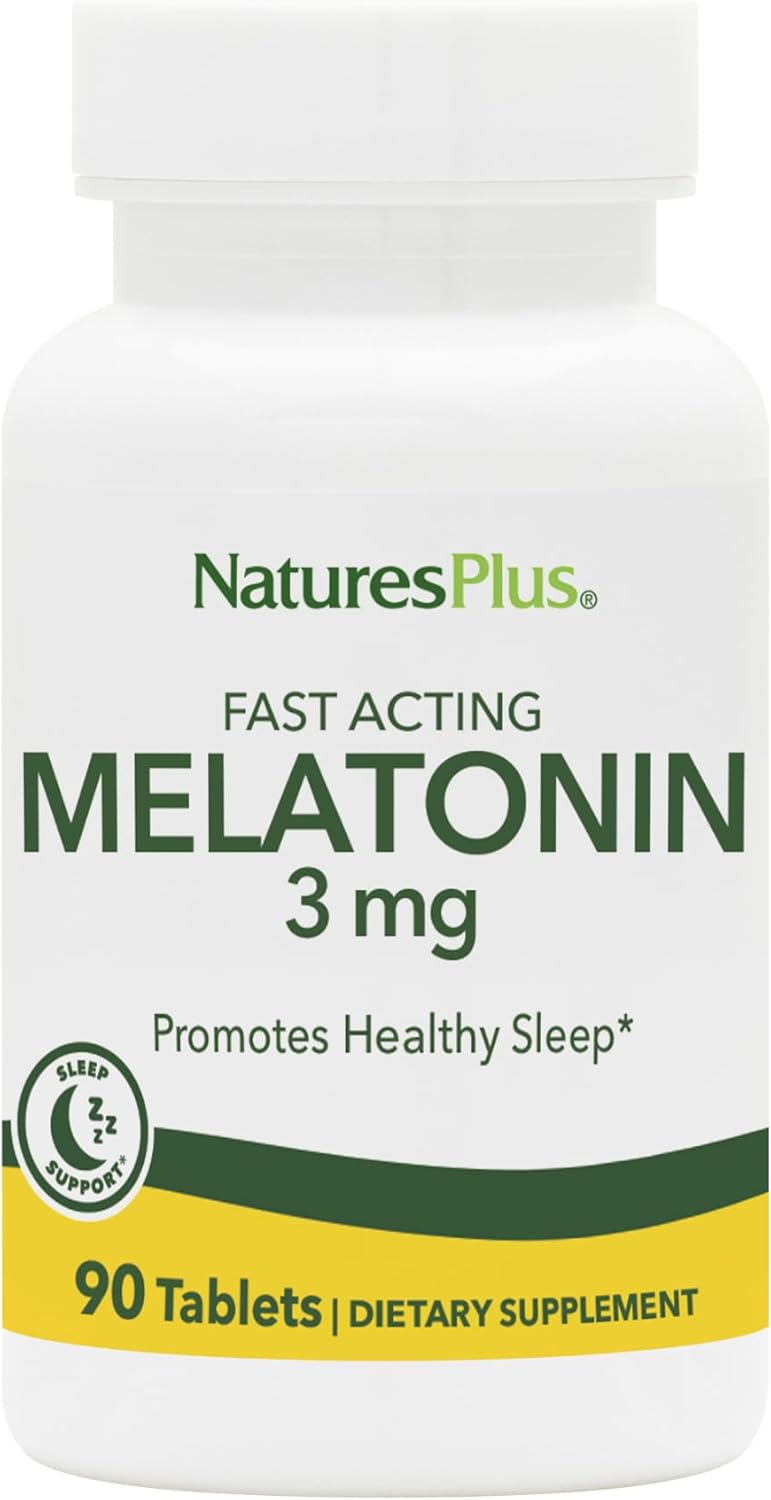 NaturesPlus Melatonin 20 mg - 90 Fast-Acting Tablets - Vegan, Gluten Free - 90 Servings