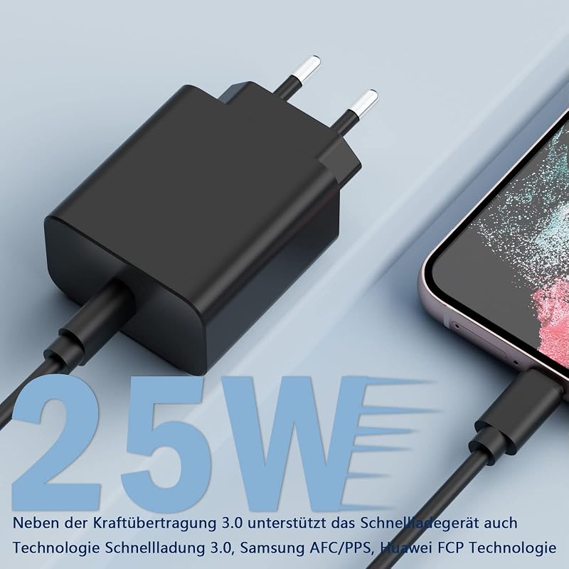 Bouge 25W Gyors Töltő Samsung Galaxy S22/S21/S20/Z Flip 4/Z Fold 4 USB-C PD Hálózati Adapter Fekete