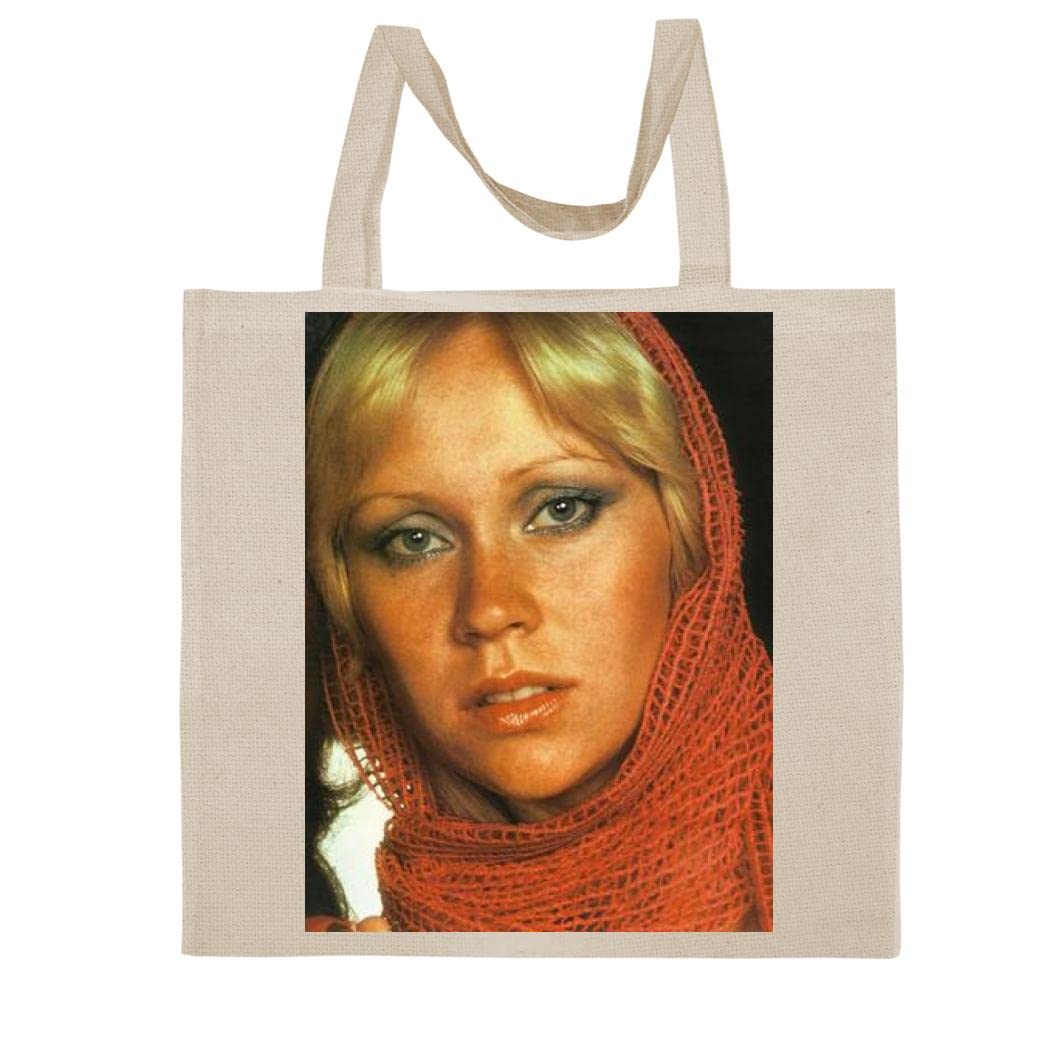 FC Carino Agnetha Faltskog - A Nice Graphic Cotton Canvas Tote Bag FCA #FCAG334753, Natural, 15X16