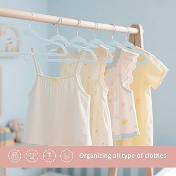 ManGotree 35 Cm Premium Kids Velvet Hangers For Closet, Ultra-Thin Children's Clothes Hangers With 360° Swivel Hook, Sturdy Non-Slip Felt Kids Hangers