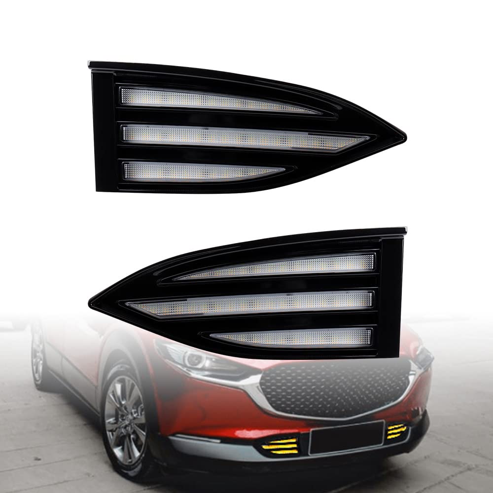 Astra Depot Pair Front Lower Bumper DRL Fog Driving Lamp Daytime Running Light Sequential Turn Signal Light Kit Compatible with 2022-2023 2024 Mazda CX-5 CX5