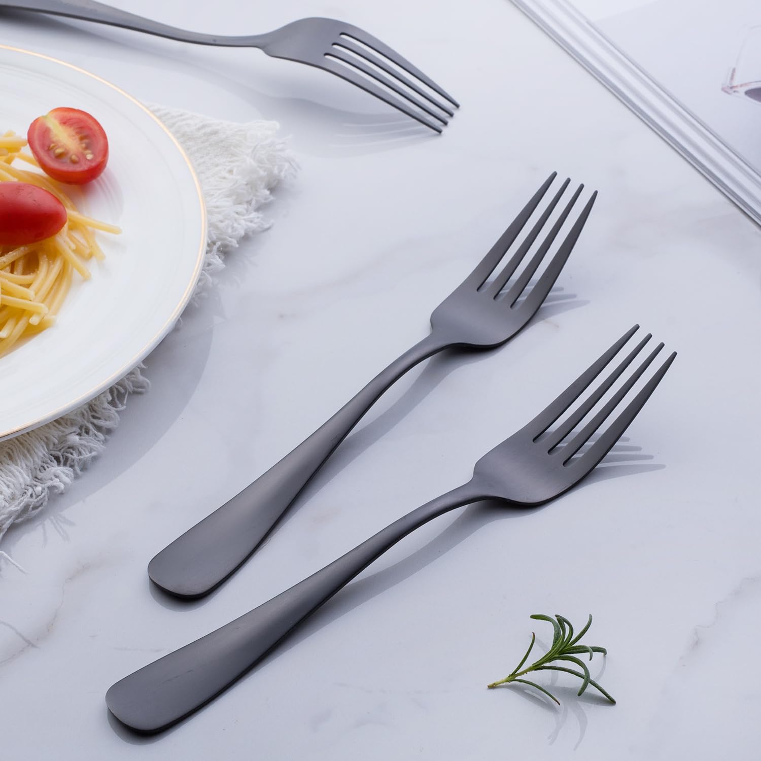 Matte Black Stainless Steel Dinner Forks, Set of 12 — Amazon image 5