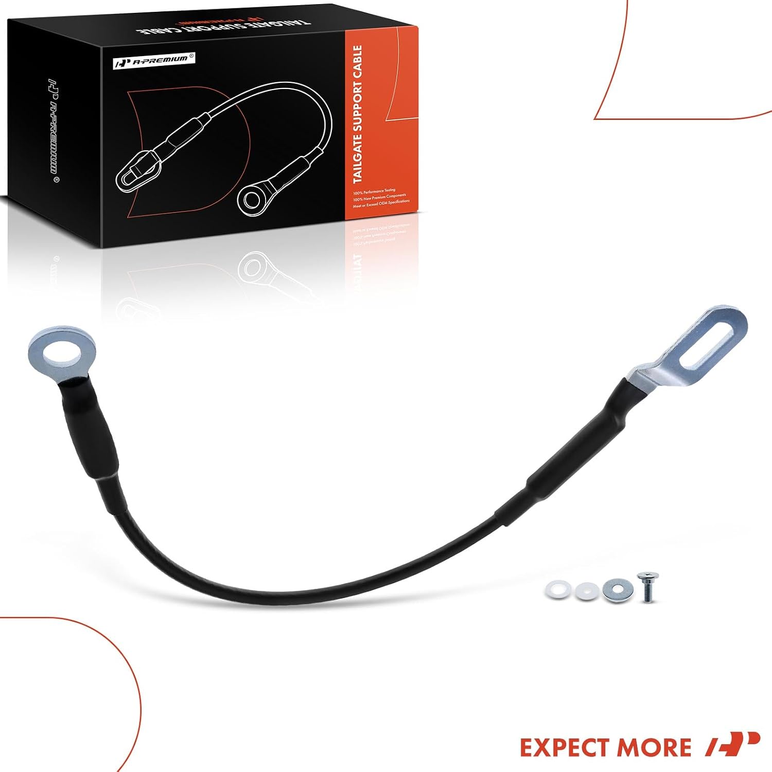 A-Premium Tailgate Support Cable Compatible with Toyota Tacoma 1995-2004, 14.56 Inch, Rear Tailgate Driver or Passenger Side, Replace# 6577004030