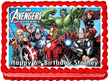 Glacage Comestible Pour Gateau Avengers Hulk Thor Captain America Black Widow Amazon Fr Epicerie