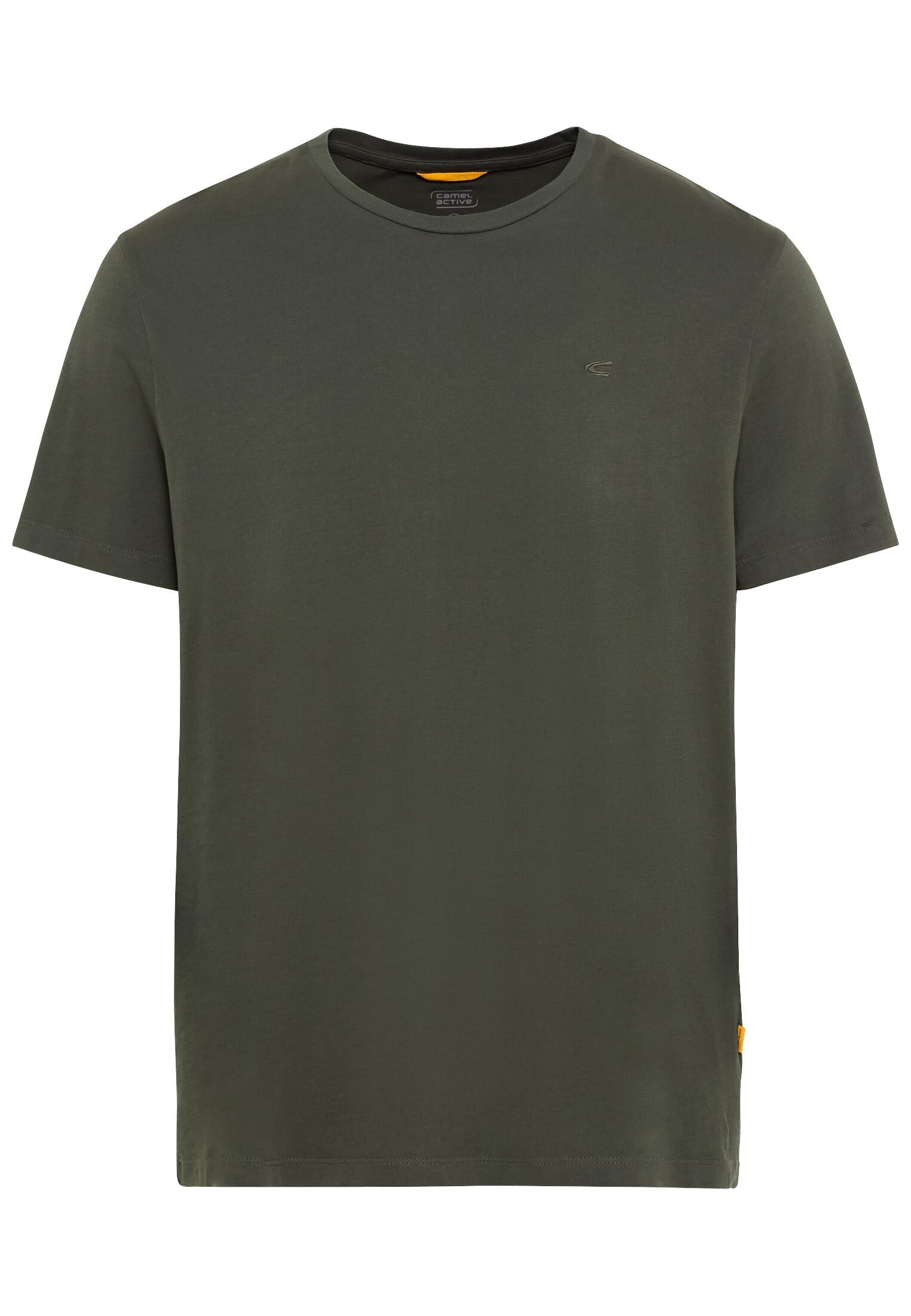 camel active Herren Basic Kurzarm T-Shirt mit Rundhalsausschnitt Grün, Menswear-XL