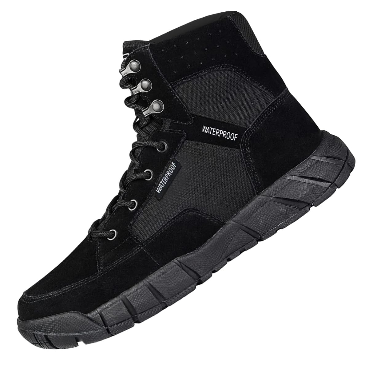 FREE SOLDIER Men's Durable Work Boots 6 Inches Lightweight Waterproof Hiking Boots Suede Leather Tactical BootsGlobal Recycled StandardGlobal Recycled StandardGlobal Recycled Standard