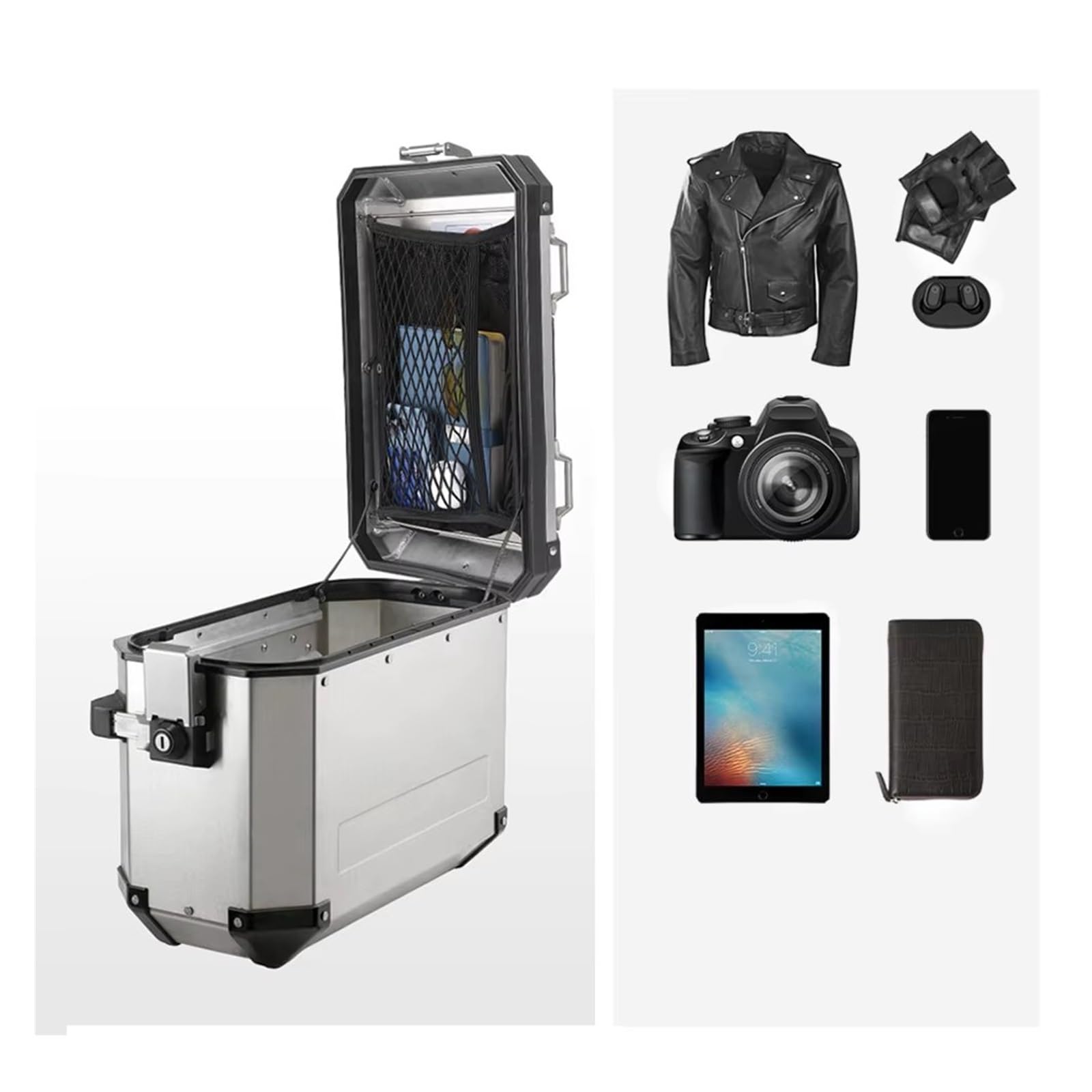 Portapacchi Moto Per BMW R1200GS R1250GS LC R 1250 GSA ADV F800GS F700GS Rete Bagagli Adventure Bauletto Alluminio Motocicletta Interna(For top case)