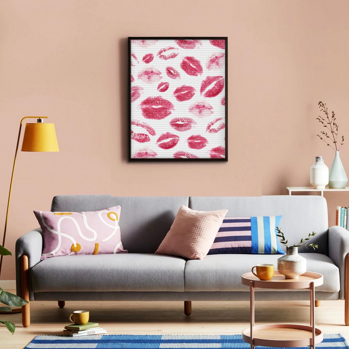 Amazon.co.jp: キスマーク 口紅 ピンク 5D ダイヤモンドアート 30x35cm