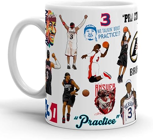 Taza de café Allen Collage Iverson Gifts de 11 onzas 15 onzas taza clásica de cerámica blanca para café café con leche chocolate o té