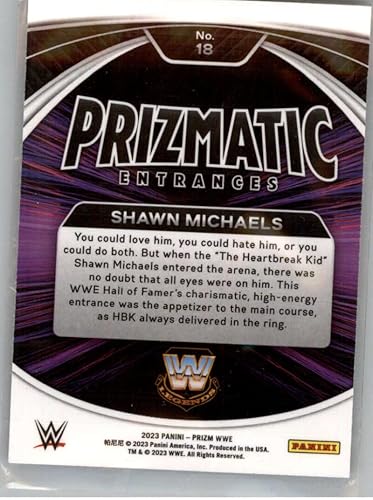 Miniatura 2 de 2023 Panini Prizm WWE Prizmatic Entrances #18 Shawn Michaels Legend Wrestling Trading Card
