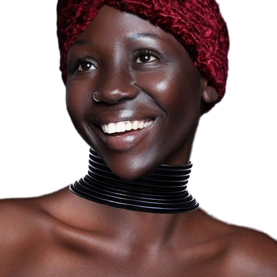 African Choker Necklace Gold Leather Bib Choker on Amazon Live