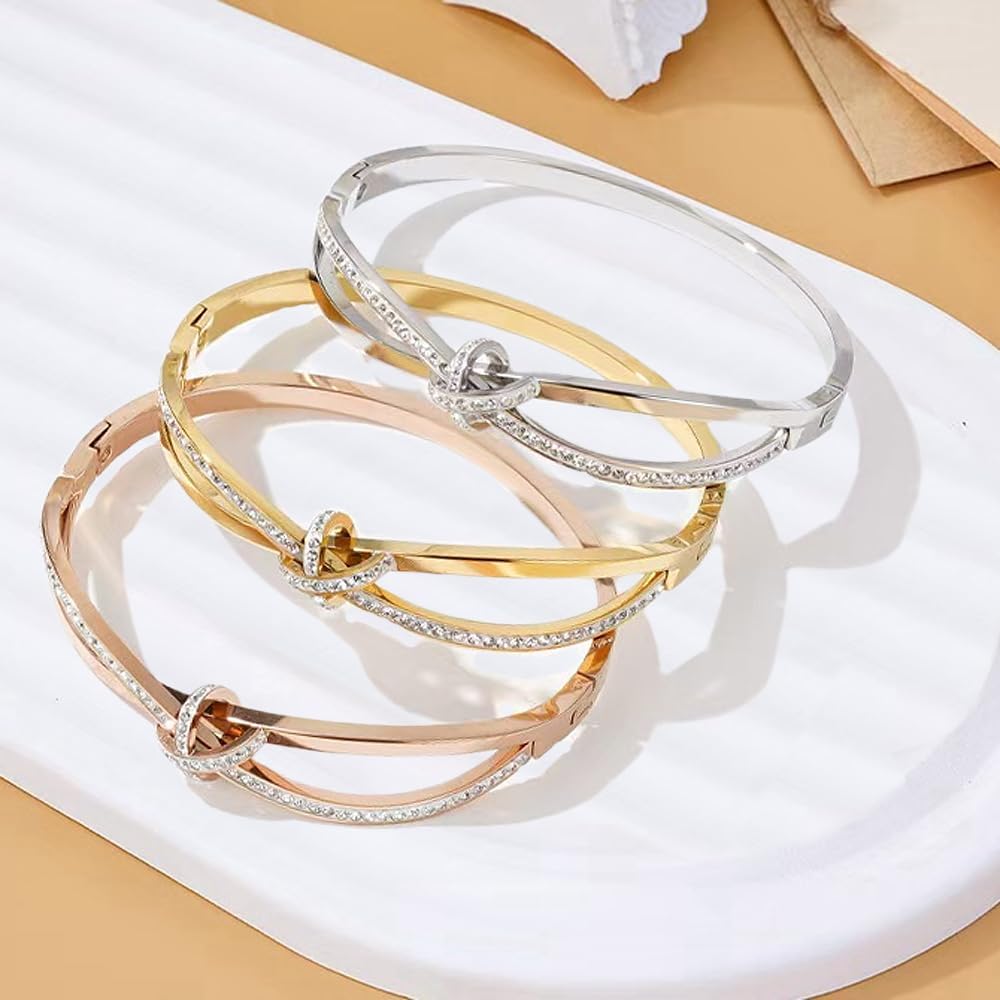 Dainty Bangle Bracelet for Women Personalized Cubic Zirconia Love Bracelets Tiny Waist Oval Bangles Bracelets Gifts for Love - Image 5