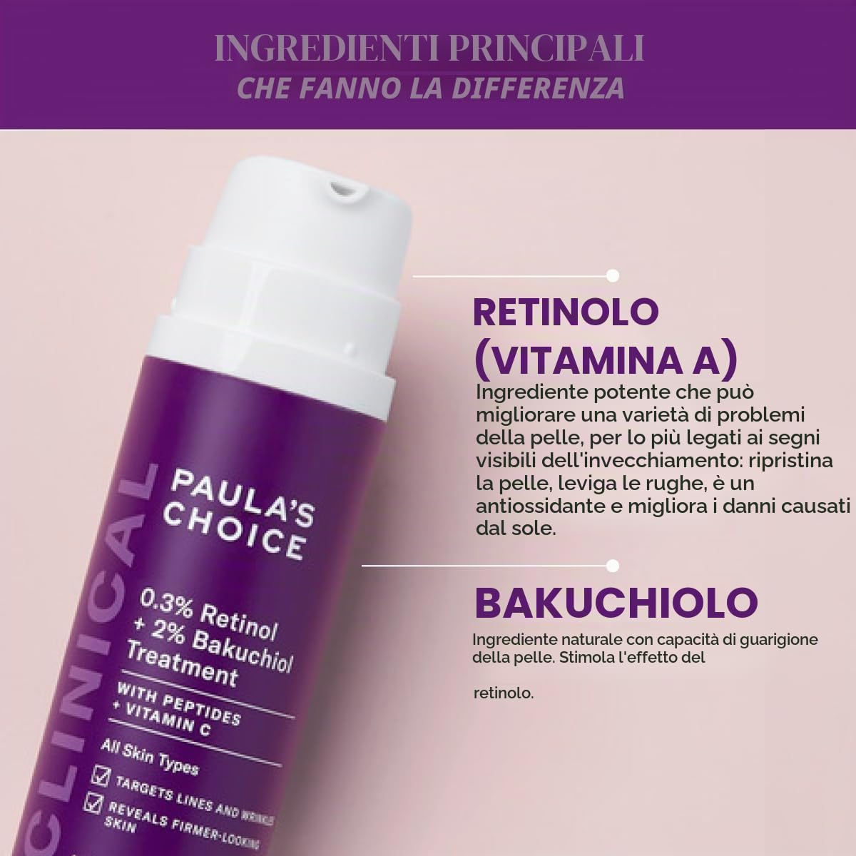 Paula's Choice Clinical 0,3% Retinol & 2% Bakuchiol Trattamento, 30 ml