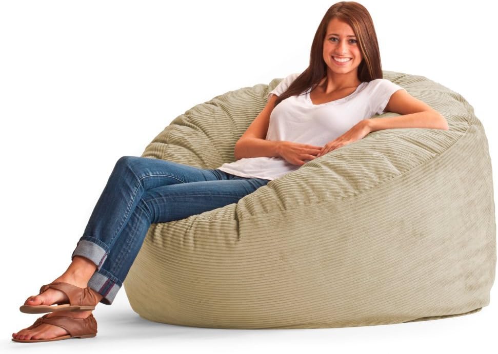 Fuf Large Bean Bag Sofa Fabric: Wide-Wale Corduroy Beach