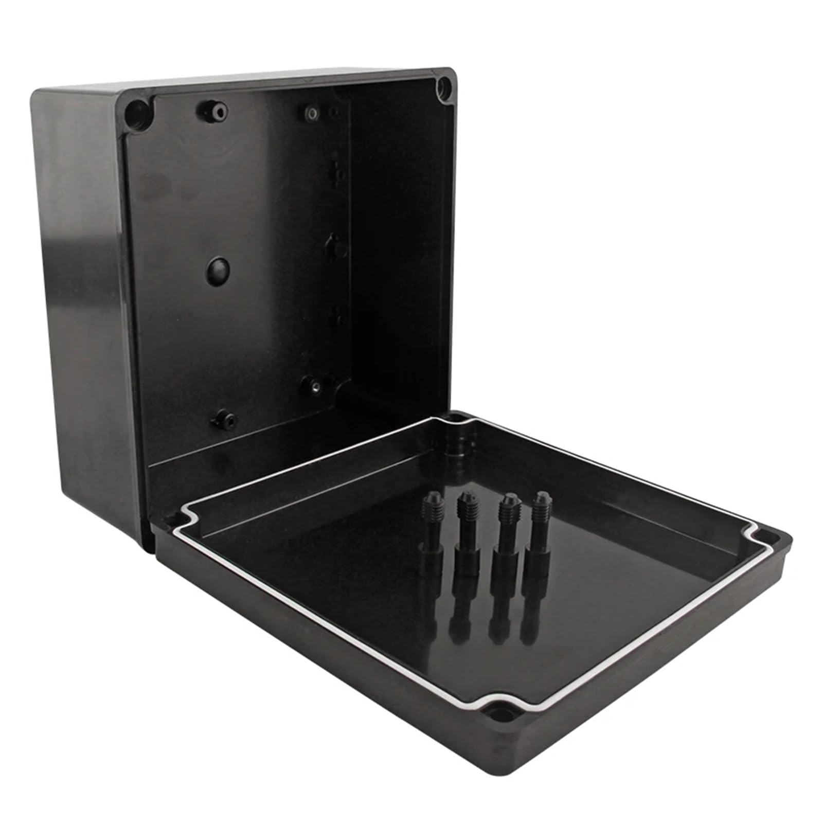 Plastik Projekt Verteilerdose Gehäuse, ABS-Kunststoff-Stromkasten Elektrischer Stromkasten Industriell feuerfest und flammensicher Schwarz(125x175x75mm)