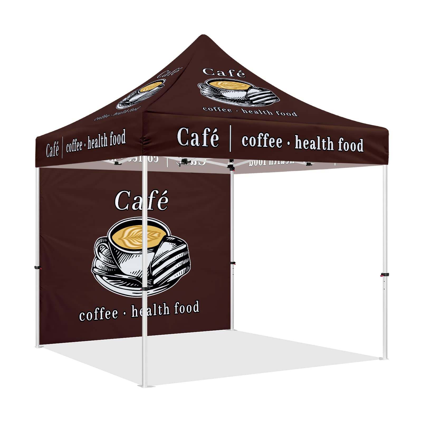 ABLEM8CANOPY Coffee Canopy Tent 10x10 Custom Cafe Booth with Logo Print, Waterproof Polyester & Aluminum Frame, Ideal Pop Up Canopy for Coffee Stand & Food Brand Pop-Up Store : Toys &