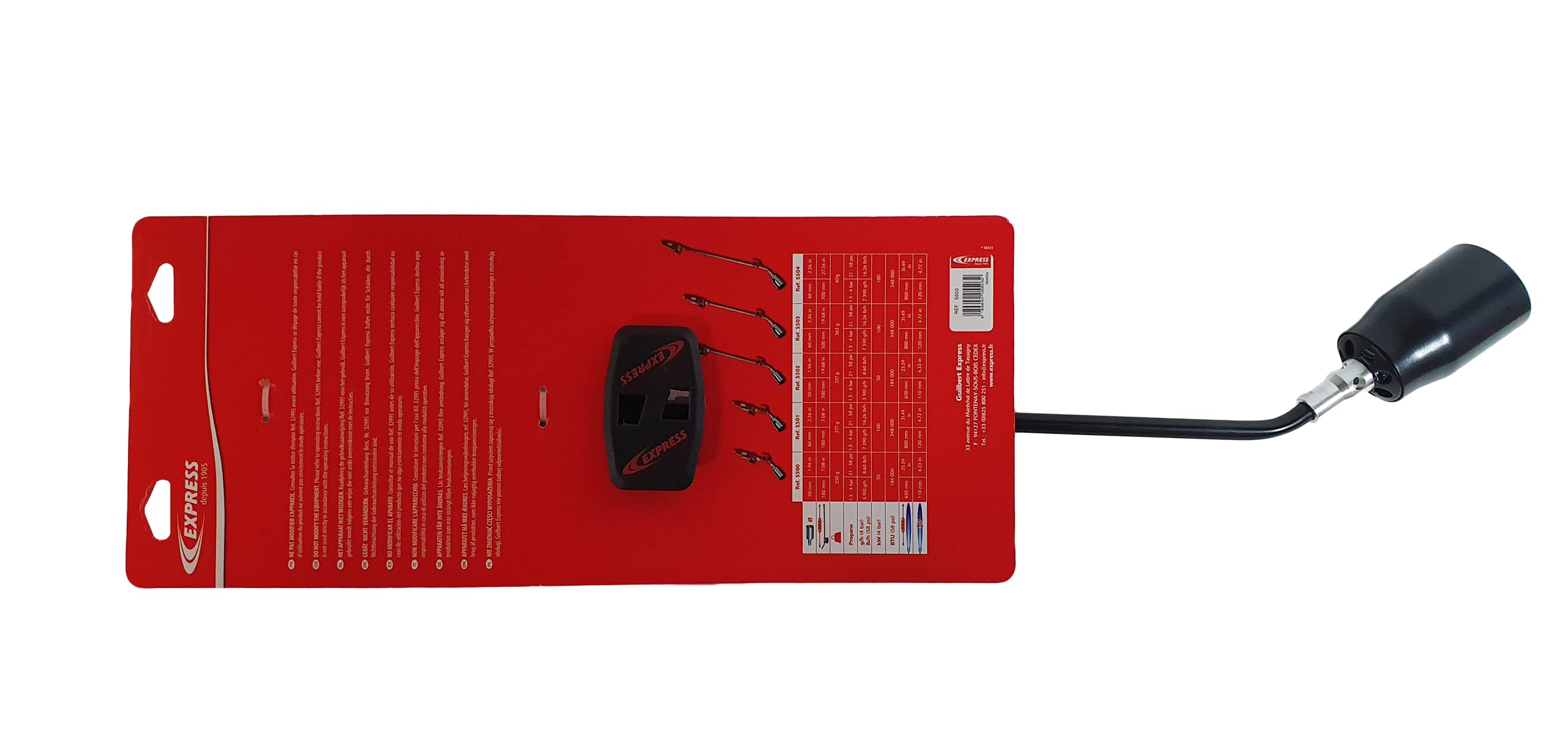 Antorcha de Impermeabilidad de Acero con Mango Ref. 605 WR + Quemador de 100 kW + Collar de 500 mm - Soplete de Gas - Soplete Gas Butano - Calentador de Gas - Quemador de Llama - EXPRESS
