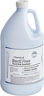 Commercial Bacti-Free Third Sink Sanitizer, Concentrated Liquid, 1 Gallon, Blue, EPA Registered for Food Service, 4 Case Pack