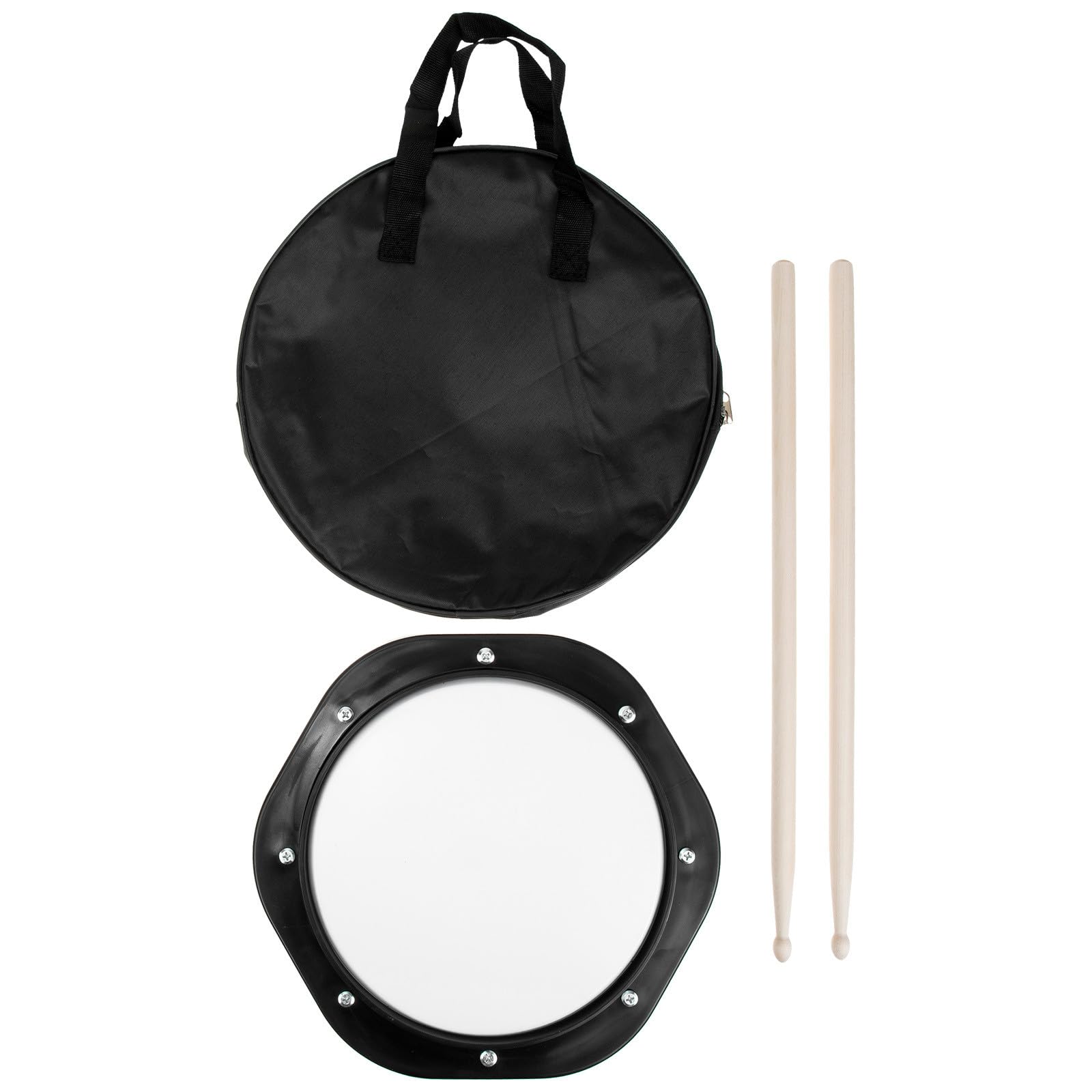 BESPORTBLE Pad Batteria da Allenamento Cuscino per Esercizi e Bacchette Professionali, Nylon e Legno, Adatto per Casa e Studio di Batteria Jazz