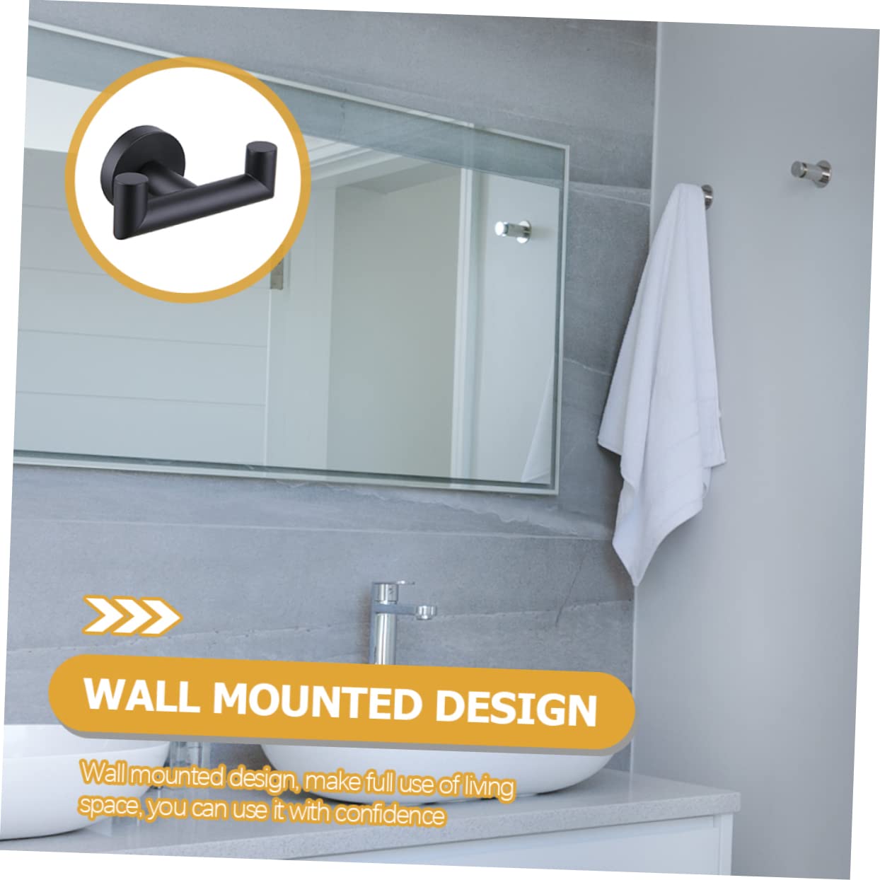 STOBAZA 3piezas Gancho Doble Para Toallas De Acero Inoxidable Soporte De Montaje Pared Para Baño y Cocina Diseño Resistente y Práctico Organizador De Toallas Espacio-ahorro