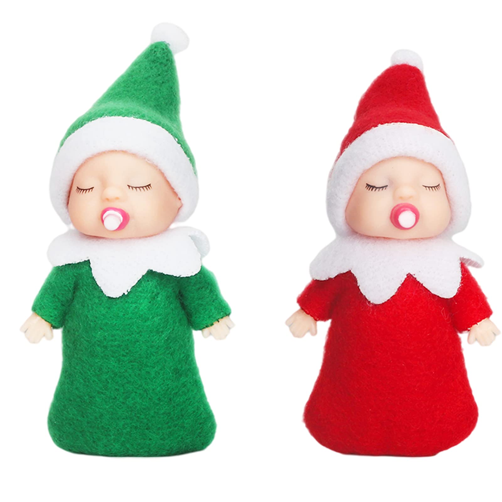 POPOYU 2PCS Christmas Mini Baby Elf Dolls, Tiny Elf Accessories for Twins Little Christmas Elves, Tradition Doll Novelty Toys for Girls, Xmas & New Year Gifts, Gift Advent Calendar Stocking Stuffers
