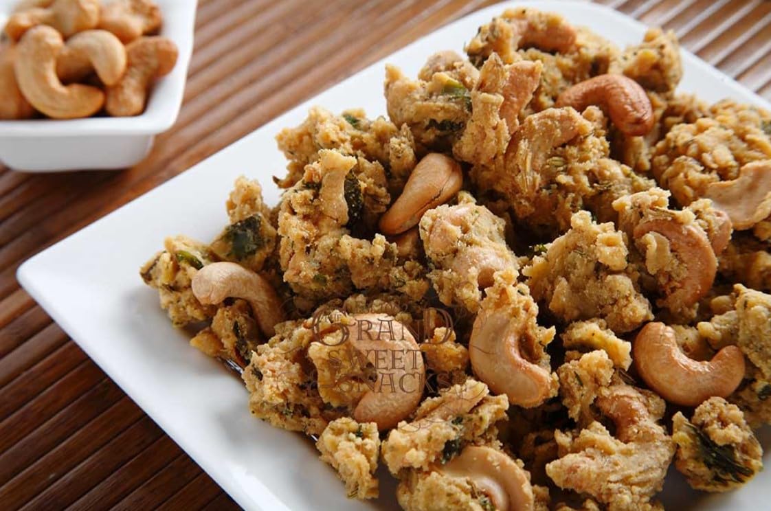 Grand Sweets and Snacks (GSS) Cashewnut Pakoda (Pack of 2) Each Pkt 250 Gms (B-P)