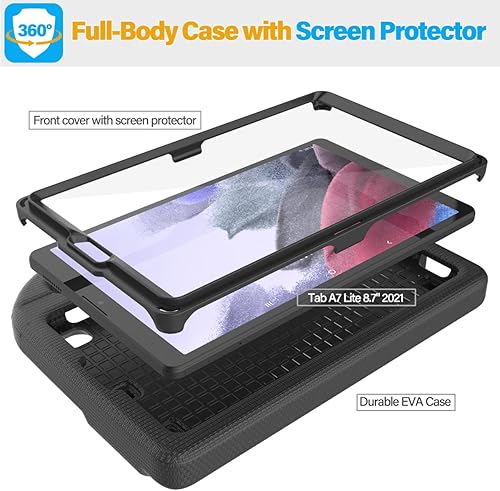 Miniatura 6 de SUPLIK Funda para niños para Samsung Galaxy Tab A11 de 8.7 pulgadas 2025 A9 8.7 pulgadas 2023 A7 Lite 8.7 pulgadas 2021, integrado con protector