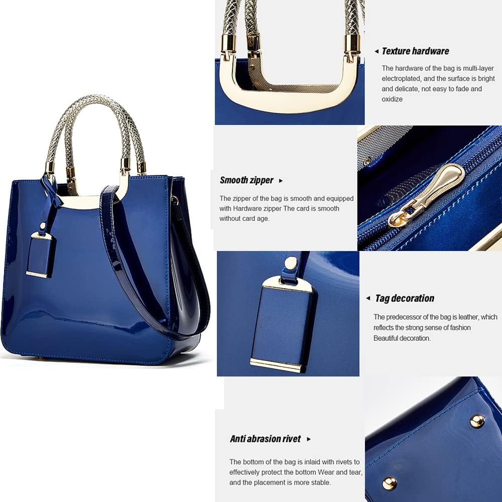 ZiMing Patent Leather Handbags Purse for Women Satchel Square Handbag Evening Bags Top Handle Bag Shoulder Bag Gorgeous Bag - Image 6