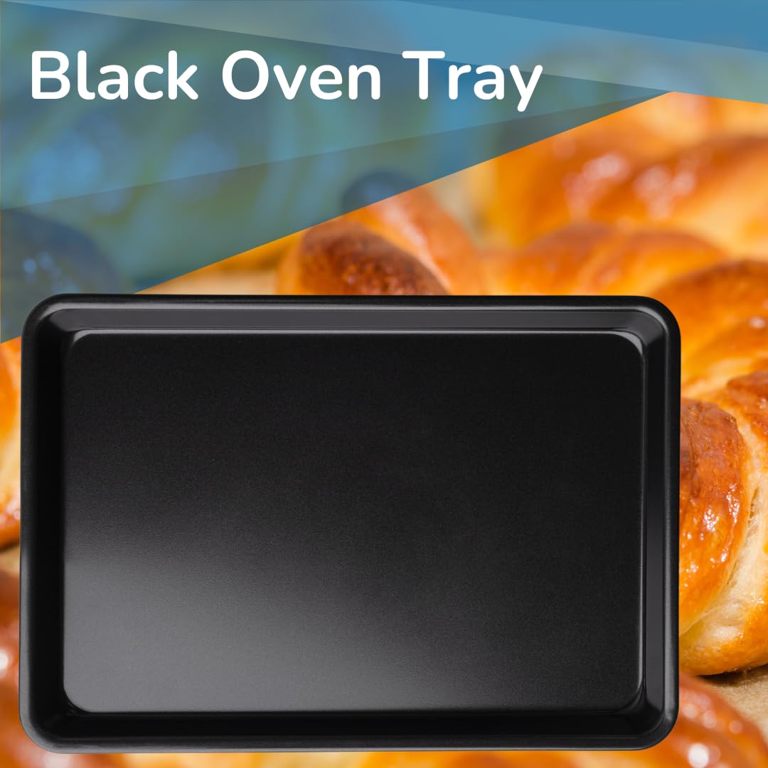 Medium Oven Tray with Rolled Edges, Non-Stick Heavy Gauge 0.8mm Carbon Steel - Image 2