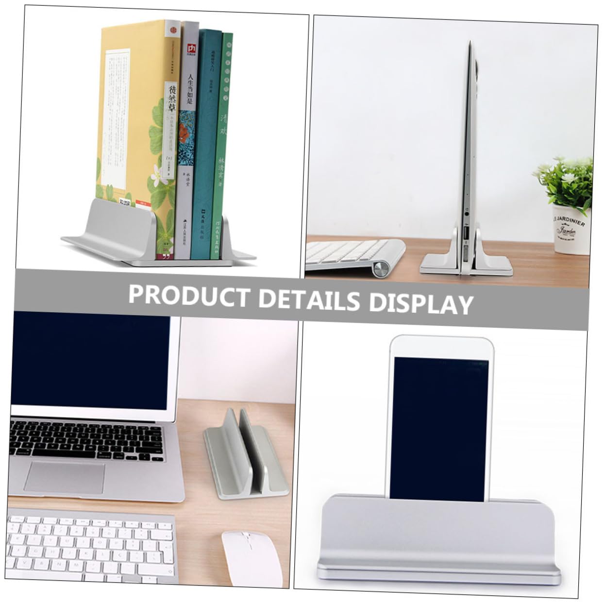 SHINEOFI Soporte Vertical para Laptop de Aleación de Aluminio Base para Ordenador Portátil Diseño Ergonómico y para Oficina y Estudio