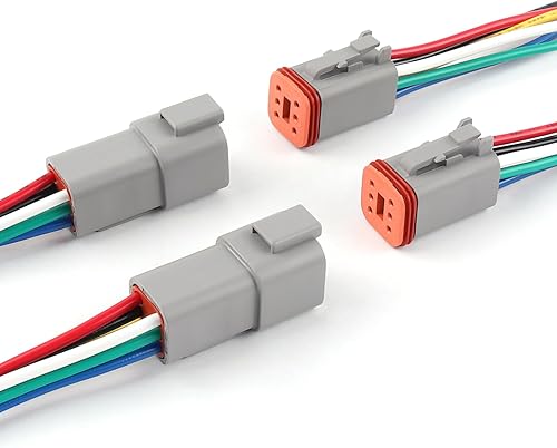 Miniatura 8 de Newdeli Deutsch - Kit de conectores eléctricos de 6 pines, impermeables, 16 AWG, macho y hembra, conectores de cable automotriz para automóvil,