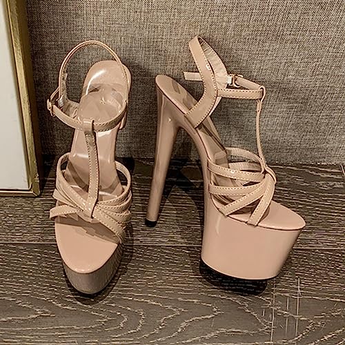 POOSR 17CM High Heels, Women Party Club Shoes, Runway Model with Fine Heeled Women's Shoes, Nightclub High-Heeled Sandals3
