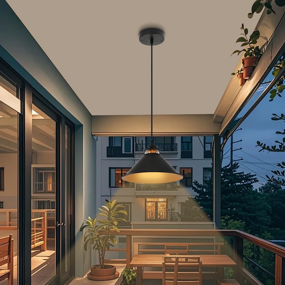 Black Pendant Lights Kitchen Island 2 Pack, Dome Pendant Light Fixtures, Farmhouse Pendant Light, Modern Pendant Lights for Kitchen Island Dining Room Bedroom Study (2, Black)