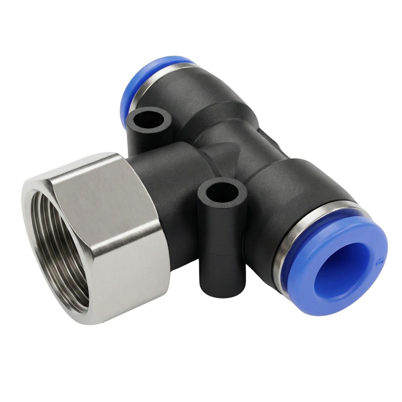 Lumonic 20x I Manguera de PU Racor en T con rosca hembra I 8mm*3/8inch I Pieza en T I Push-in I Conector neumático I Distribuidor en T I Aire comprimido