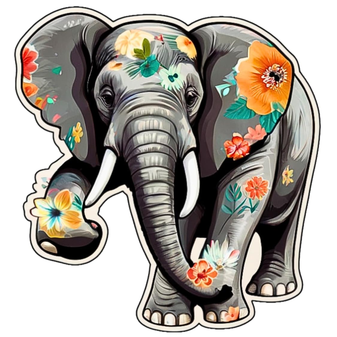 QUONDAM - STICKER 3 PC 3'' Elephant Sticker - Wild Animal Stickers - Cute Animal Artwork Stickers for Cars, laptops, Water Bottles, Skateboards, Gifts