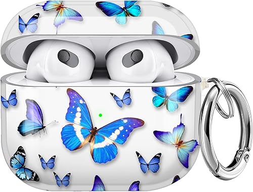 Maxjoy Funda compatible con AirPods de 3 generación, funda transparente de tercera generación con llavero protector duro de 3 generación diseñada