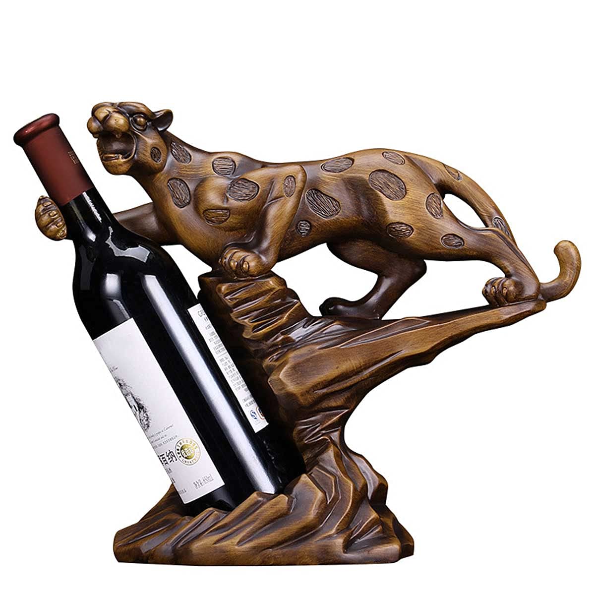 Estantería De Botellas De Vino Sculpture Leopard Animal Botelleros Vino Madera Creatividad Resin Wine Rack Champagne Storage Botelleros Decoración De Fiesta Regalo