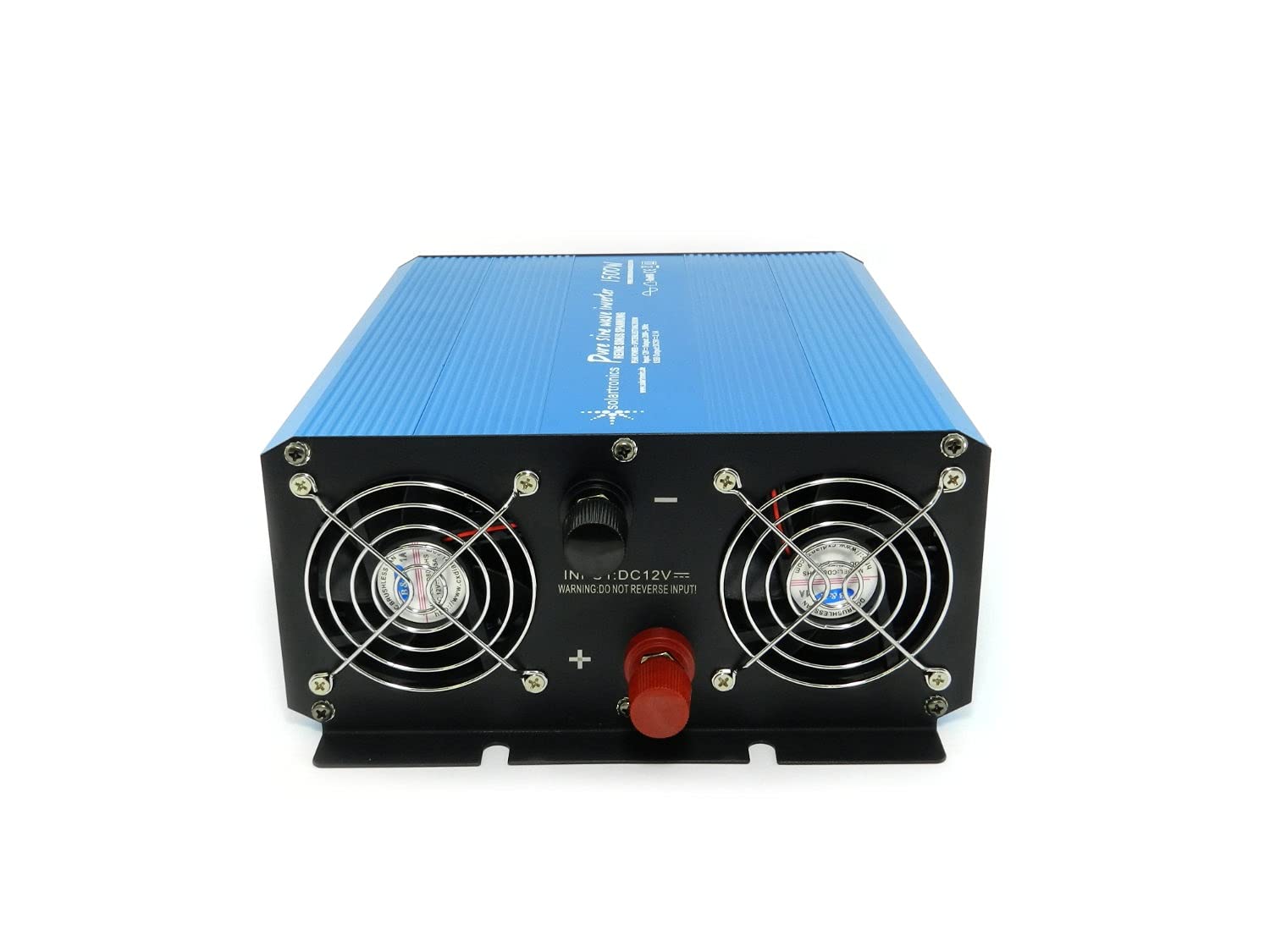 solartronics TS1500 przetwornica napięcia 12 V na 230 V 1500 W 3000 W prąd rozruchowy czysta fala sinusoidalna niebieski falownik solarny inwerter USB AC gniazda