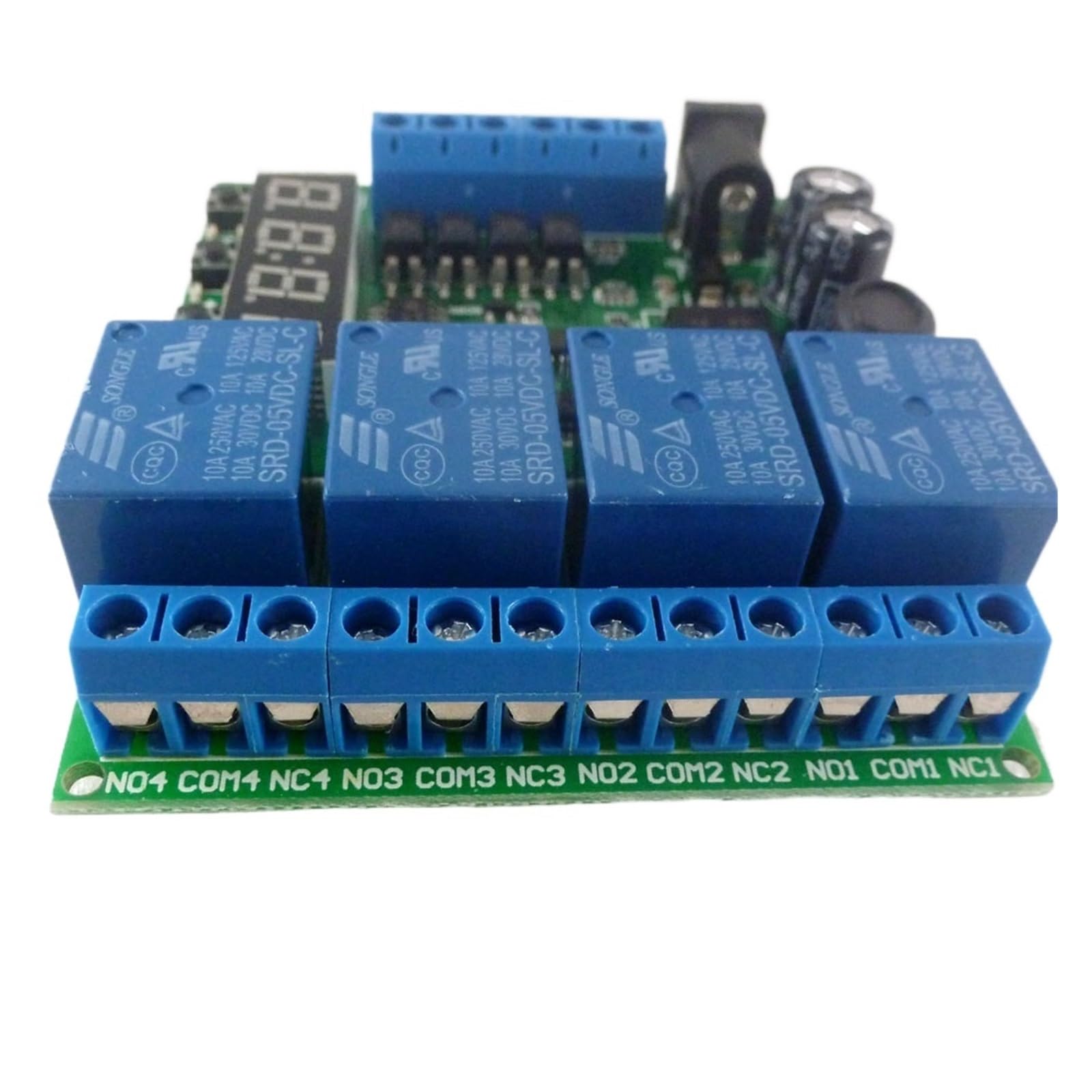 Modulo relè PLC Modulo relè timer ritardo ciclo multifunzione DC 12V a 4 canali for interblocco loop di temporizzazione autobloccante