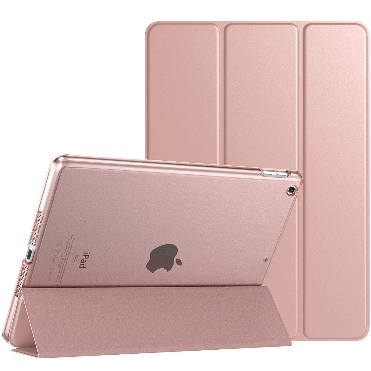 TiMOVOCase for New iPad 9th Generation 2021 / iPad 8th Generation 2020 (10.2-inch), Slim Translucent Frosted Back Protective Case with Auto Wake/Sleep for iPad 7th Gen 2019 10.2" - Rose Gold