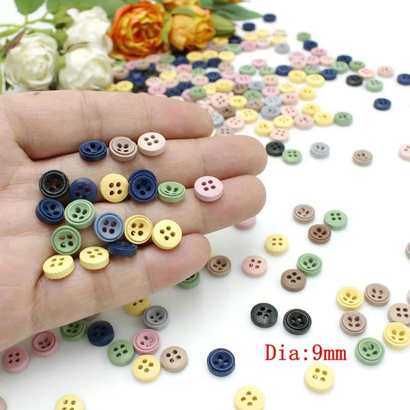 Lot De 9 Gros Boutons En Tissu 32mm Pour Filles/poupées - Assortiment De Couleurs