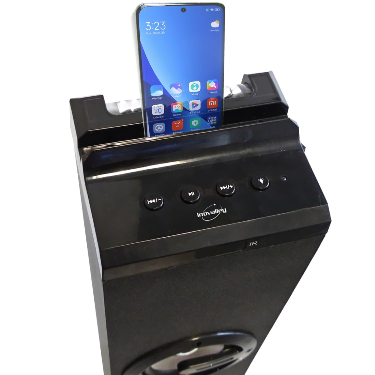 Tour de son INOVALLEY HP58BTH Lumière LED Multi rayons, Bluetooth, Radio FM, AUX 4x 15W, Télécommande, LED OVNI