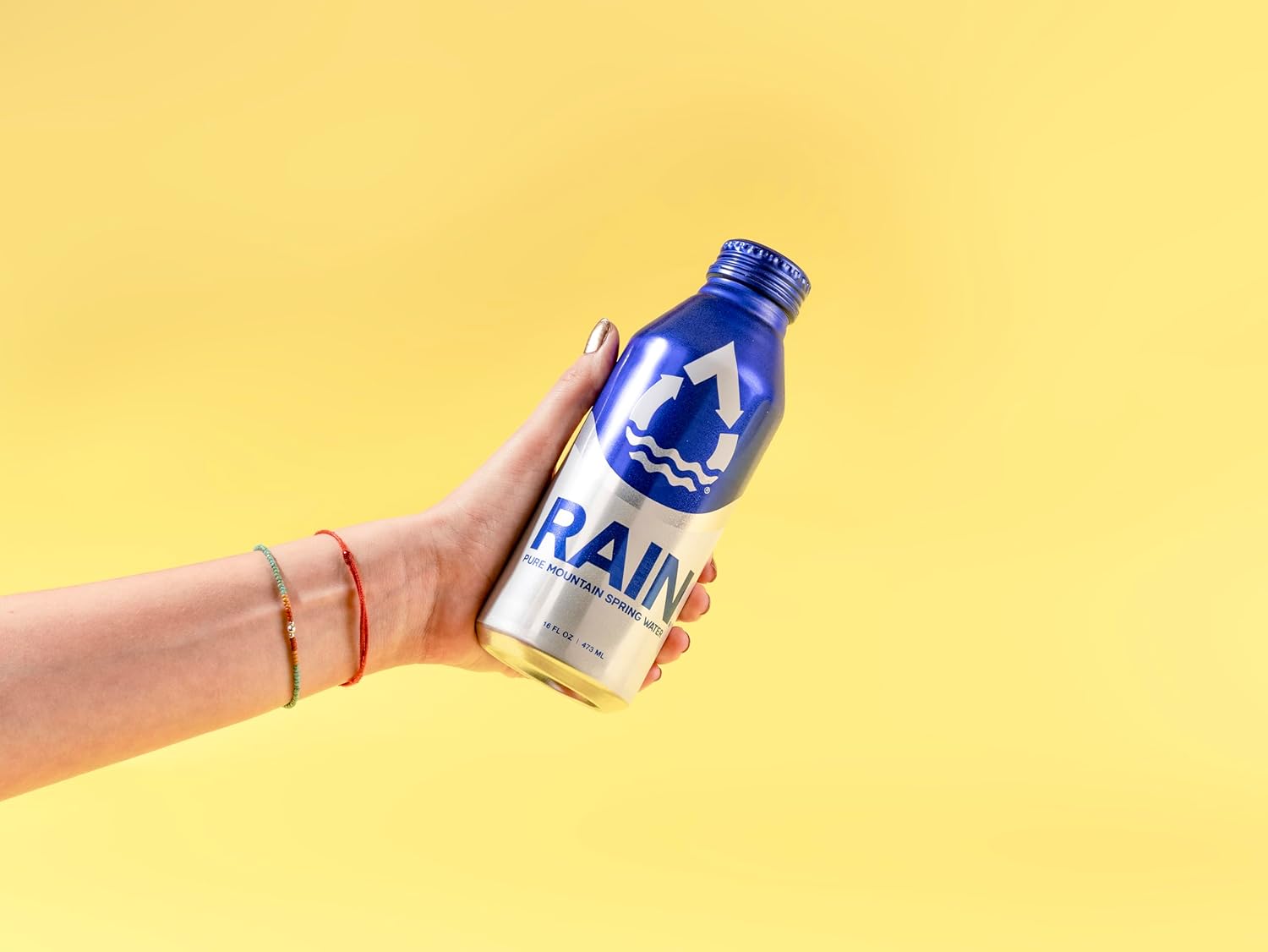 RAIN, Spring Water, 16 Oz, 24 Pack, Bottled At The Source, Recyclable Eco Friendly Aluminum