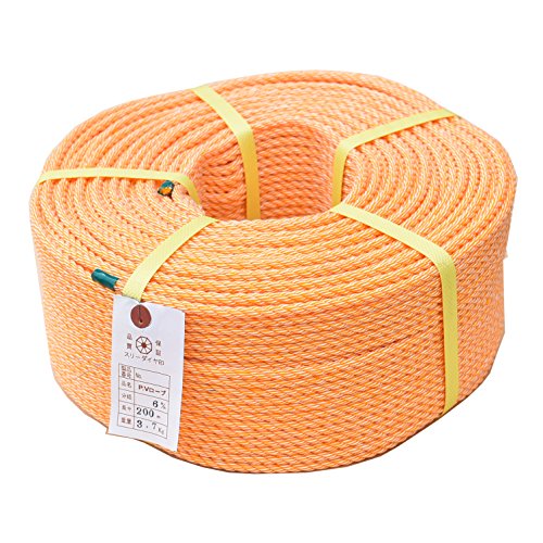 紺屋商事 KPオレンジ色ロープ 直径約6mmx長さ約200m